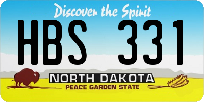 ND license plate HBS331
