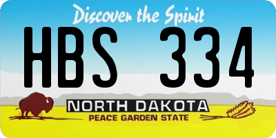 ND license plate HBS334