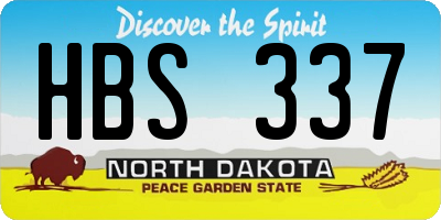 ND license plate HBS337
