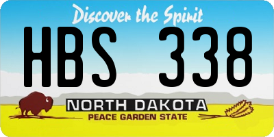 ND license plate HBS338