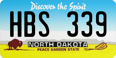 ND license plate HBS339