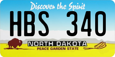 ND license plate HBS340