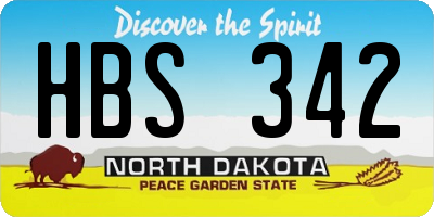 ND license plate HBS342