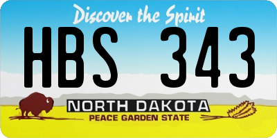 ND license plate HBS343