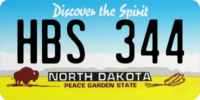 ND license plate HBS344