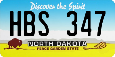 ND license plate HBS347