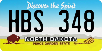 ND license plate HBS348