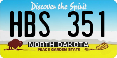 ND license plate HBS351