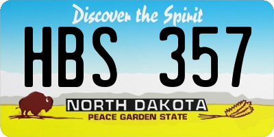 ND license plate HBS357