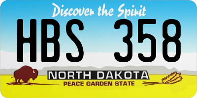 ND license plate HBS358