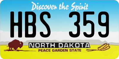ND license plate HBS359