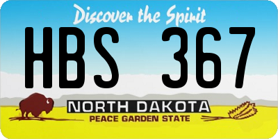 ND license plate HBS367
