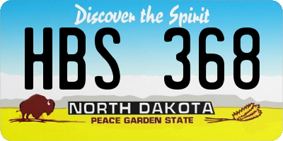 ND license plate HBS368