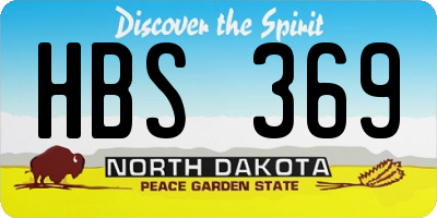 ND license plate HBS369