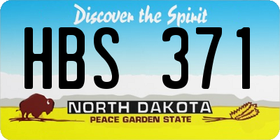 ND license plate HBS371