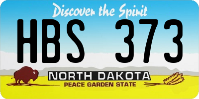 ND license plate HBS373
