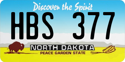 ND license plate HBS377