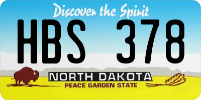 ND license plate HBS378