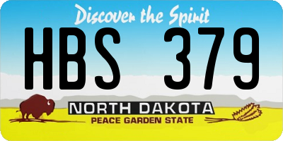 ND license plate HBS379