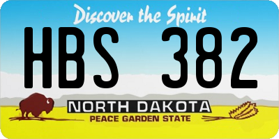 ND license plate HBS382