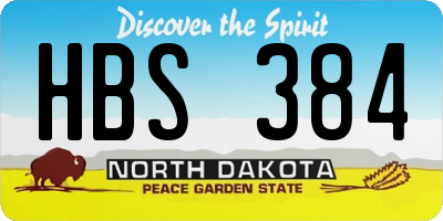 ND license plate HBS384