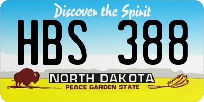 ND license plate HBS388