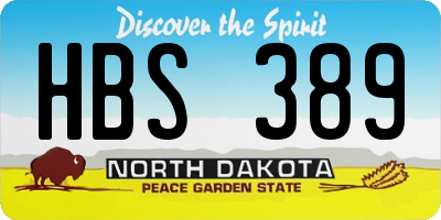 ND license plate HBS389