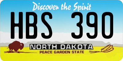 ND license plate HBS390