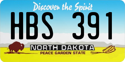 ND license plate HBS391