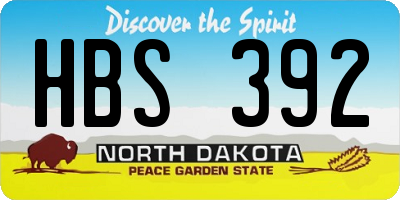 ND license plate HBS392