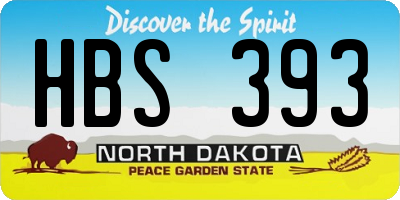 ND license plate HBS393