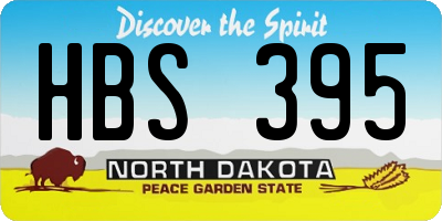 ND license plate HBS395