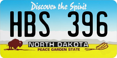 ND license plate HBS396