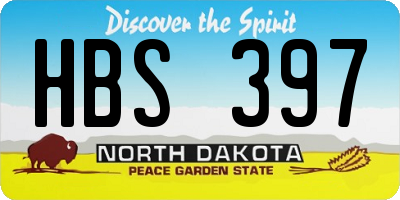 ND license plate HBS397