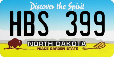 ND license plate HBS399