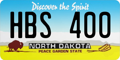 ND license plate HBS400