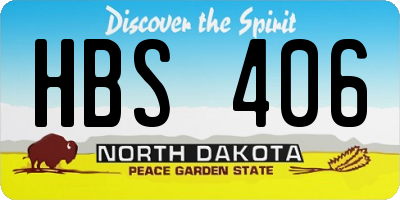 ND license plate HBS406