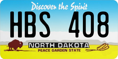 ND license plate HBS408