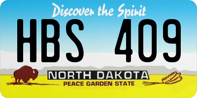 ND license plate HBS409