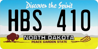 ND license plate HBS410