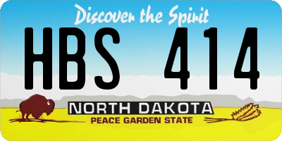 ND license plate HBS414