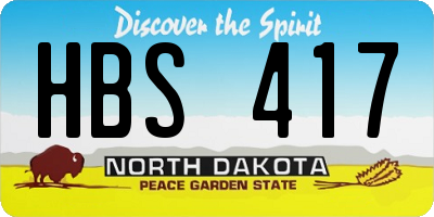 ND license plate HBS417