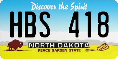 ND license plate HBS418