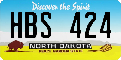 ND license plate HBS424