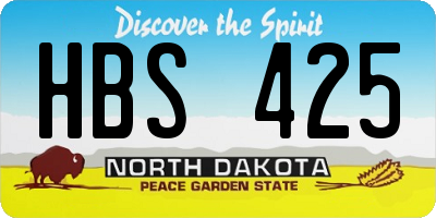 ND license plate HBS425