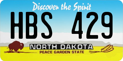 ND license plate HBS429