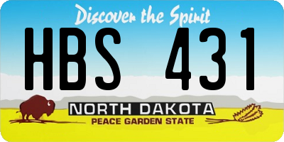 ND license plate HBS431