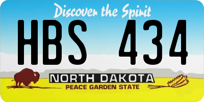ND license plate HBS434