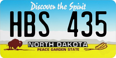 ND license plate HBS435