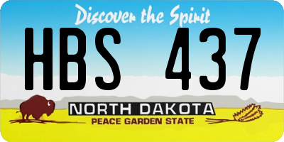 ND license plate HBS437